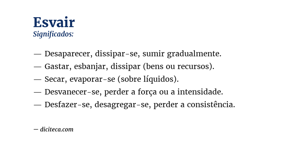 Significado de esvair