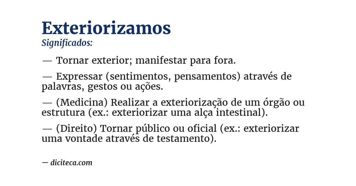 Significado de exteriorizamos