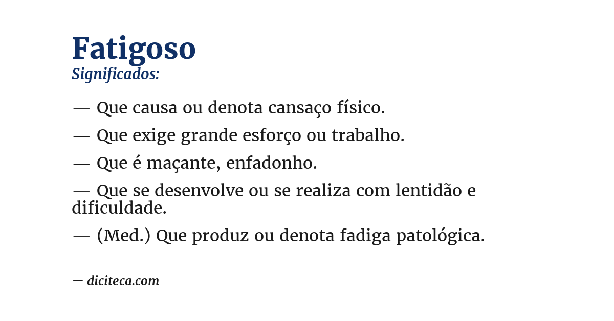 Significado de fatigoso