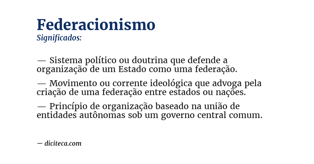 Significado de federacionismo