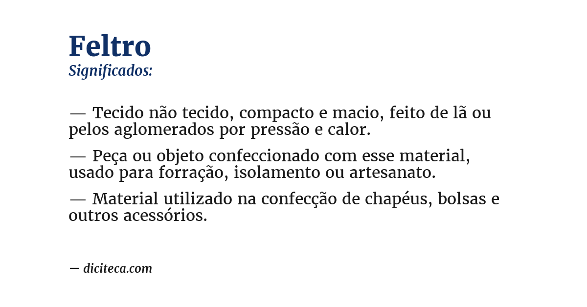 Significado de feltro