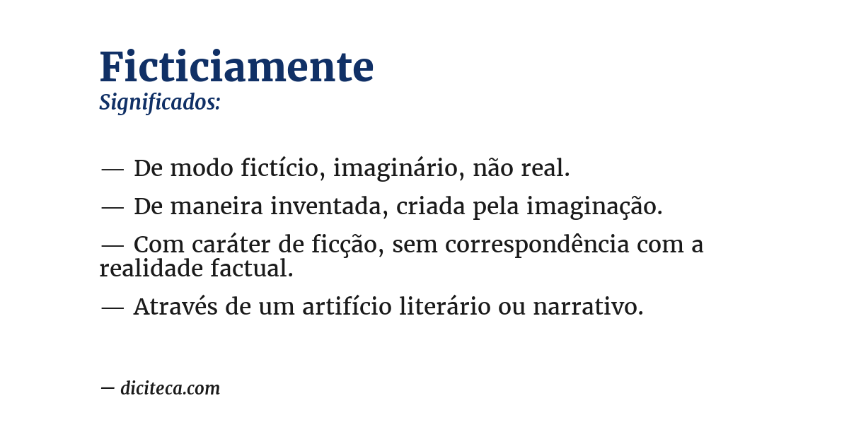 Significado de ficticiamente