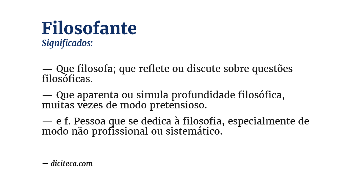 Significado de filosofante