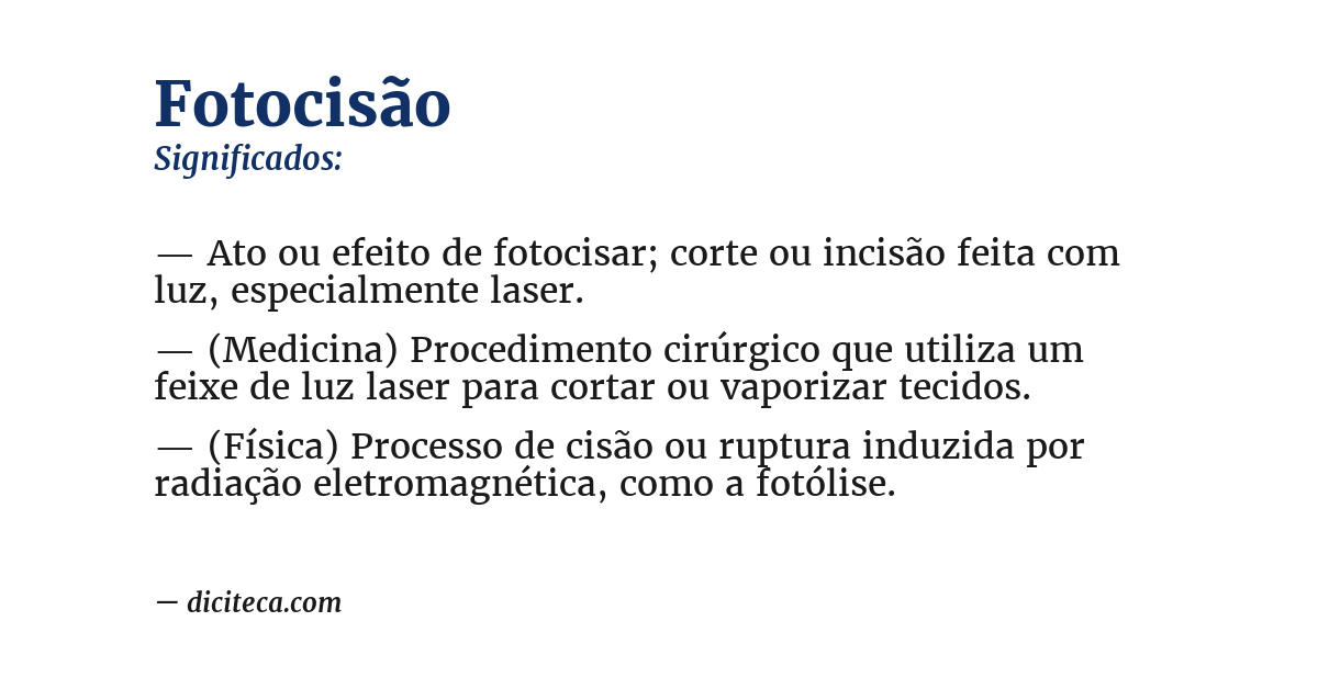 Significado de fotocisão
