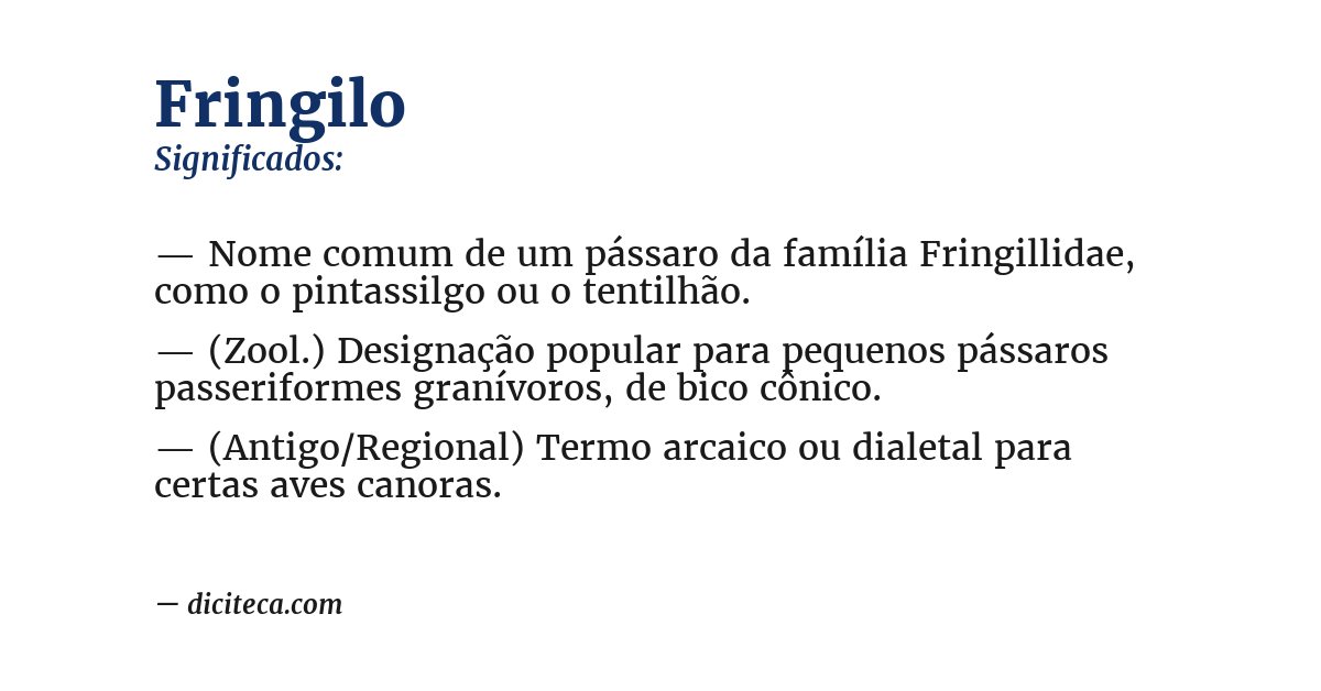 Significado de fringilo