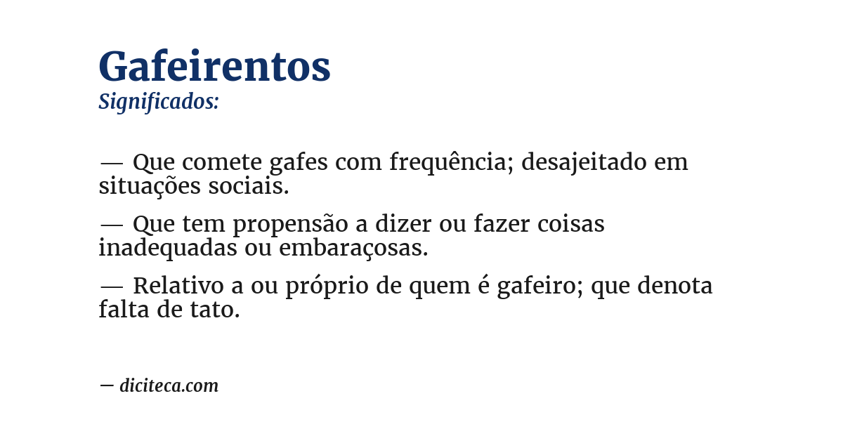 Significado de gafeirentos
