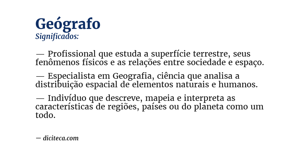 Significado de geógrafo