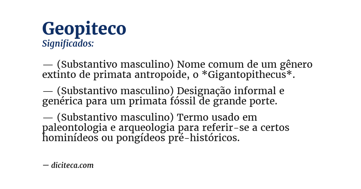 Significado de geopiteco