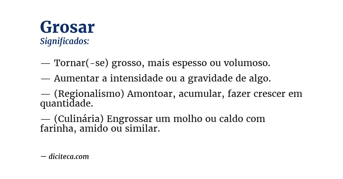 Significado de grosar