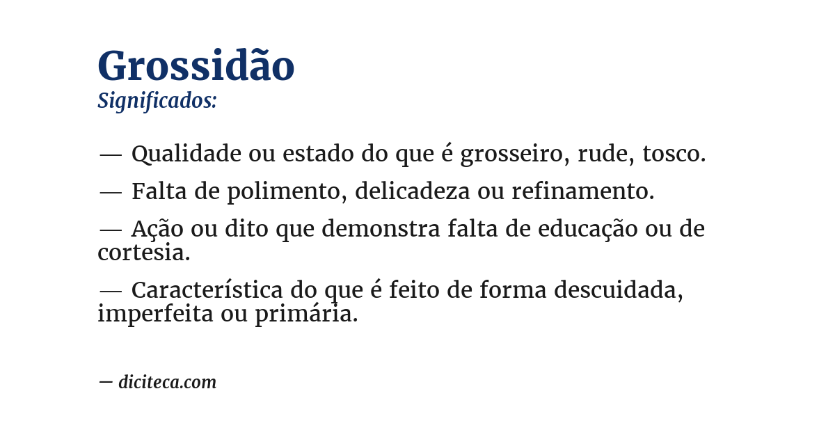 Significado de grossidão