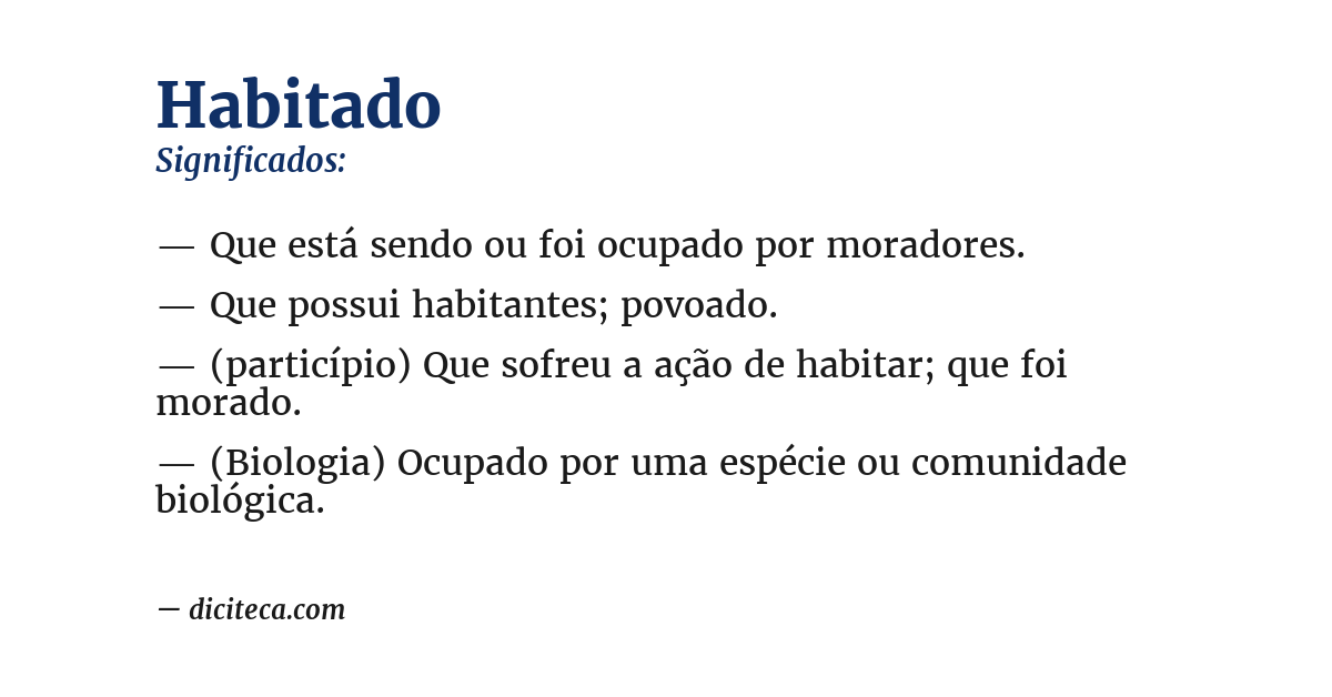 Significado de habitado