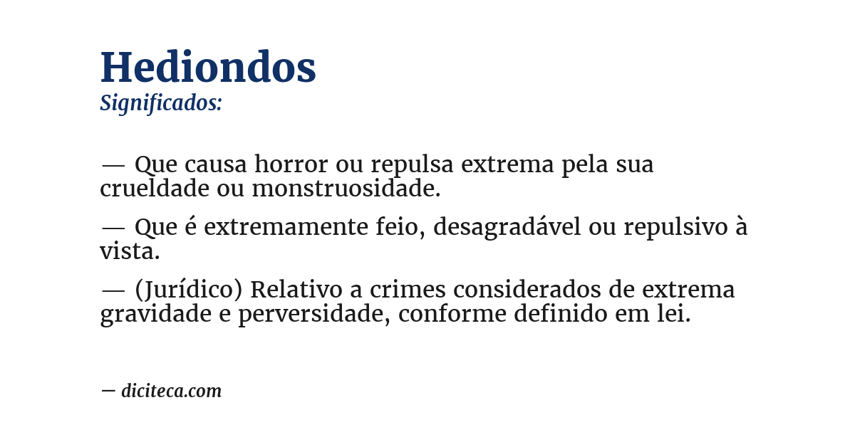 Significado de hediondos