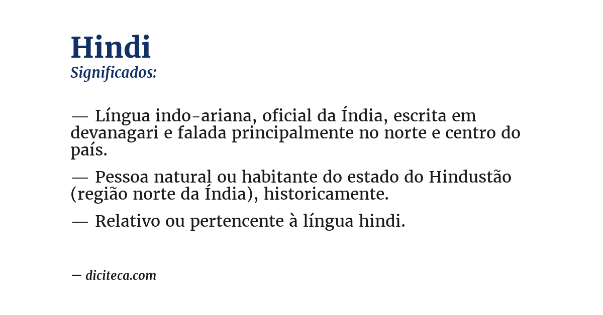 Significado de hindi