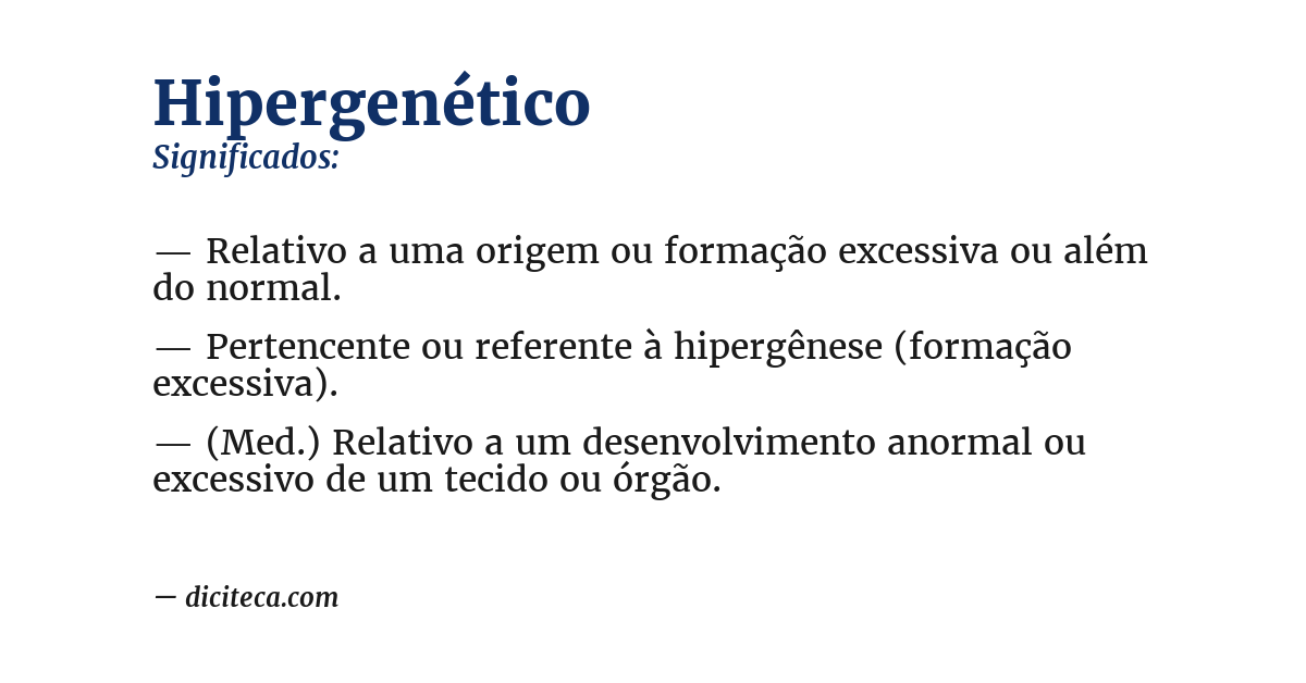 Significado de hipergenético