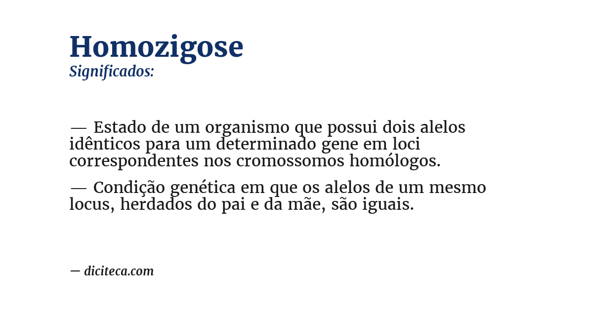 Significado de homozigose