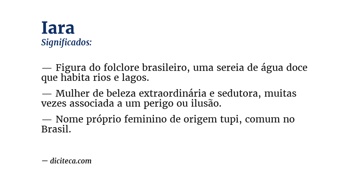 Significado de iara