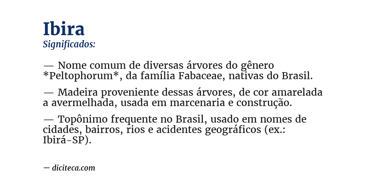 Significado de ibira