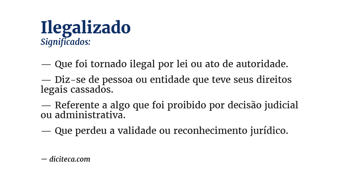 Significado de ilegalizado