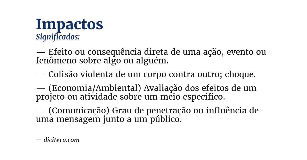 Significado de impactos