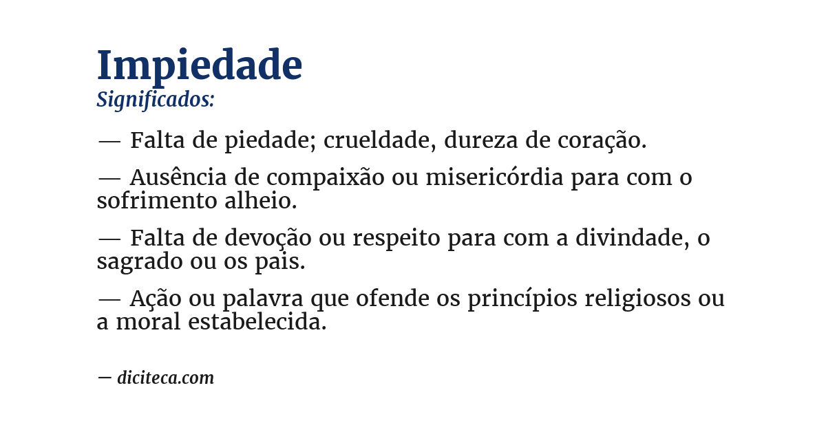 Significado de impiedade