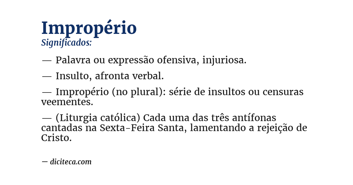 Significado de impropério