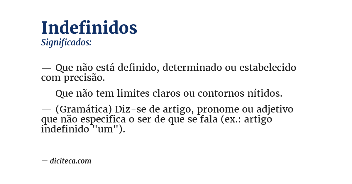 Significado de indefinidos