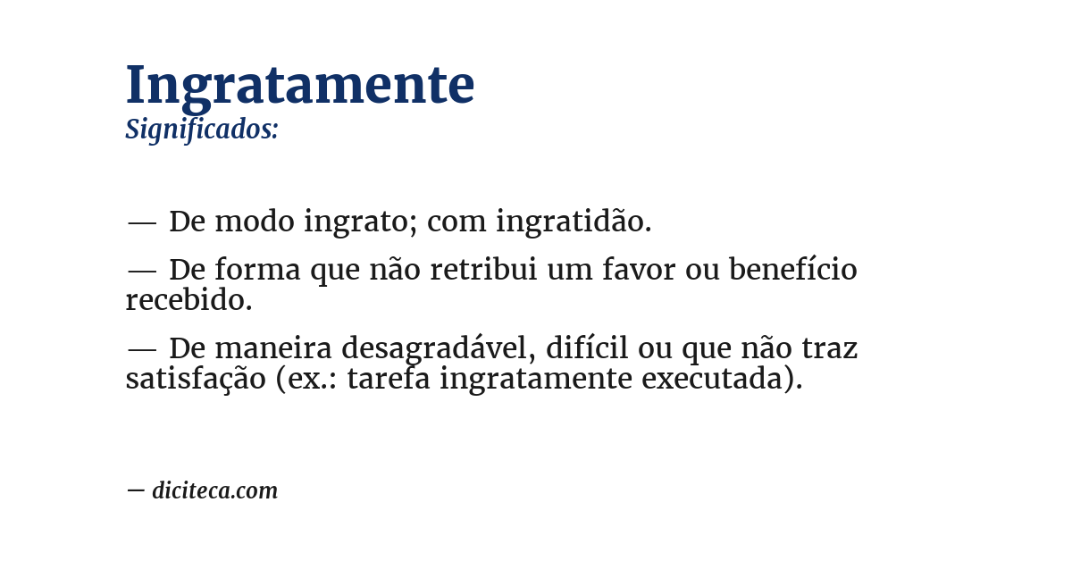 Significado de ingratamente