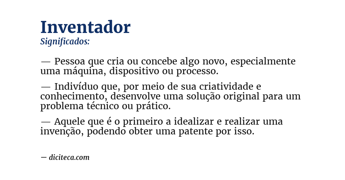 Significado de inventador