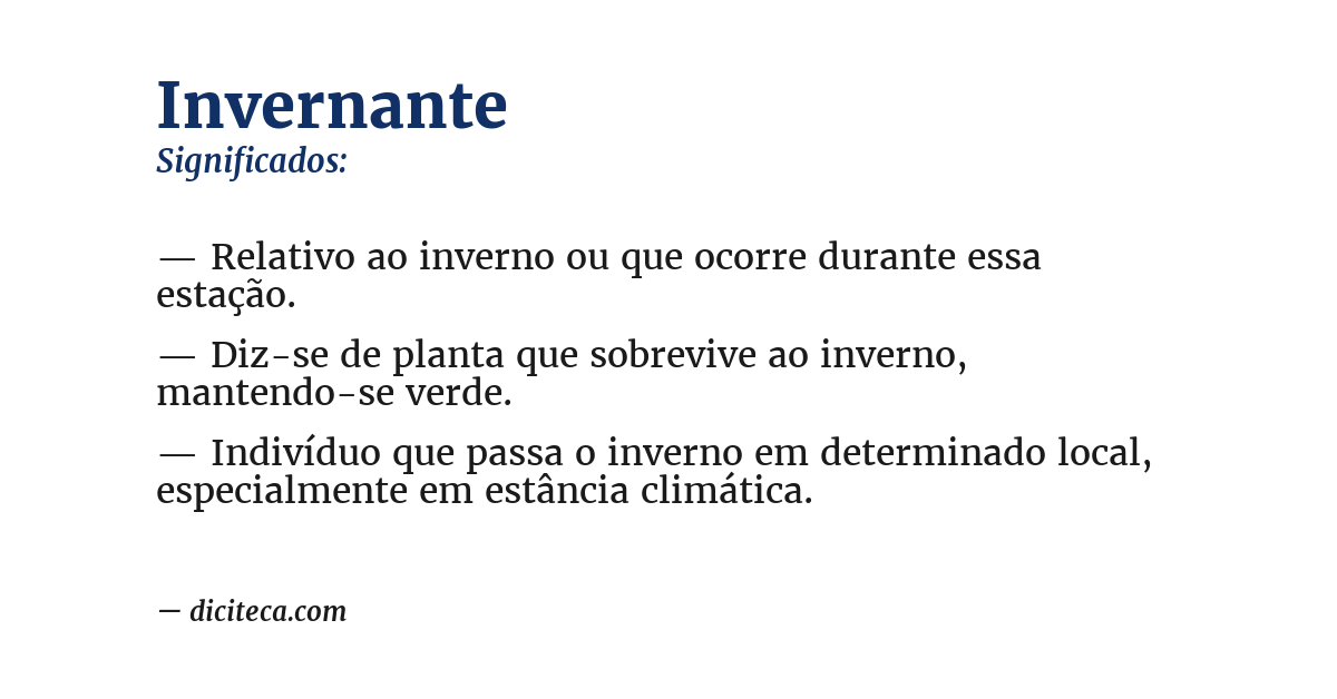 Significado de invernante