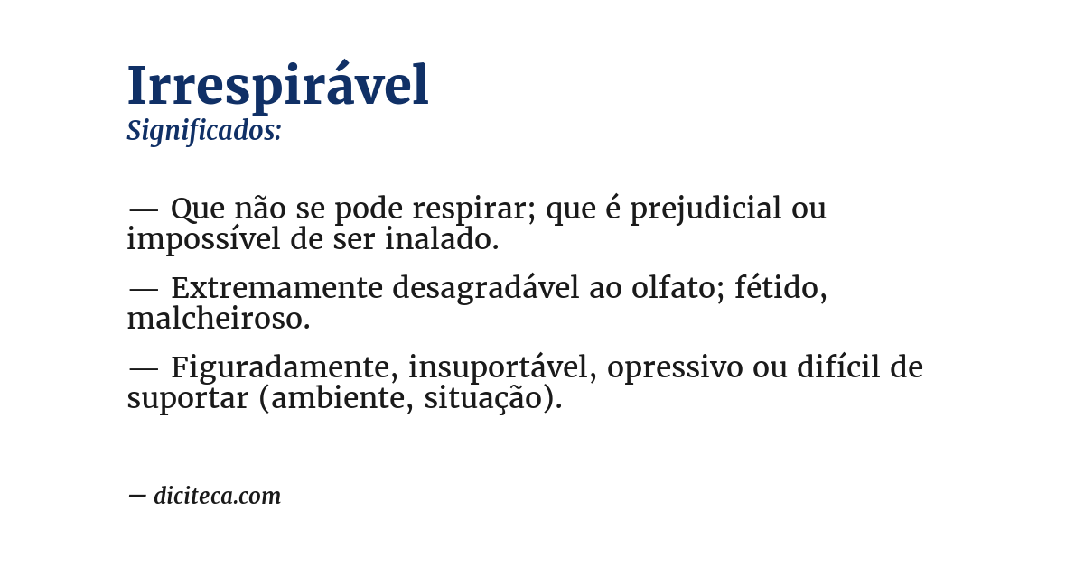 Significado de irrespirável