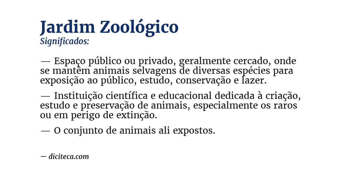 Significado de jardim zoológico