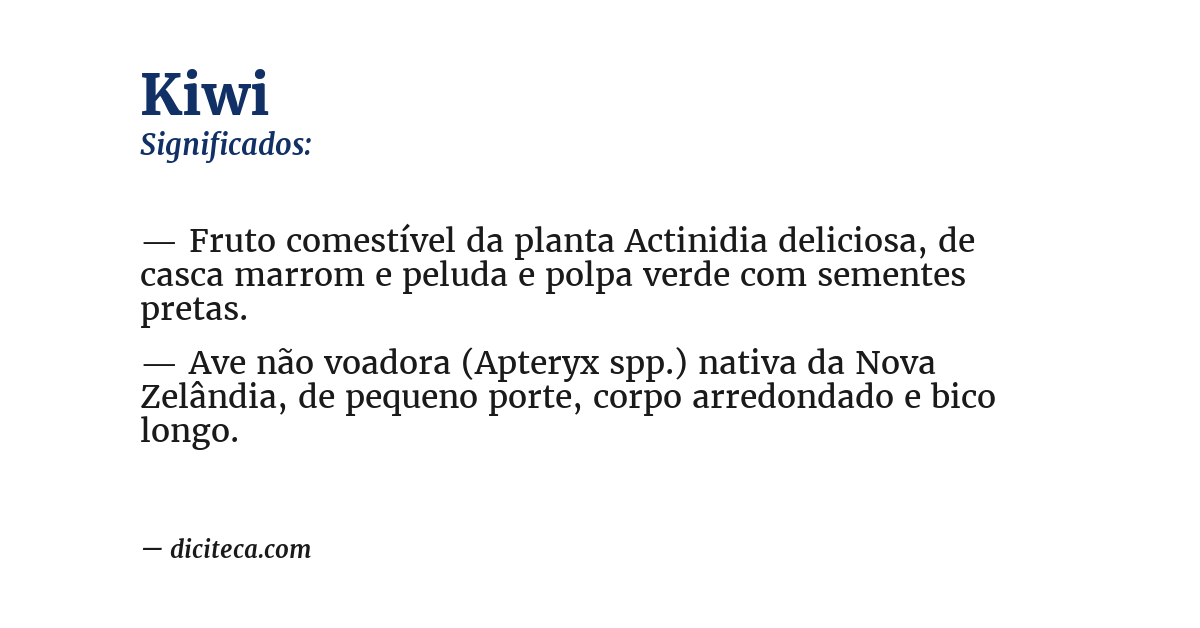 Significado de kiwi