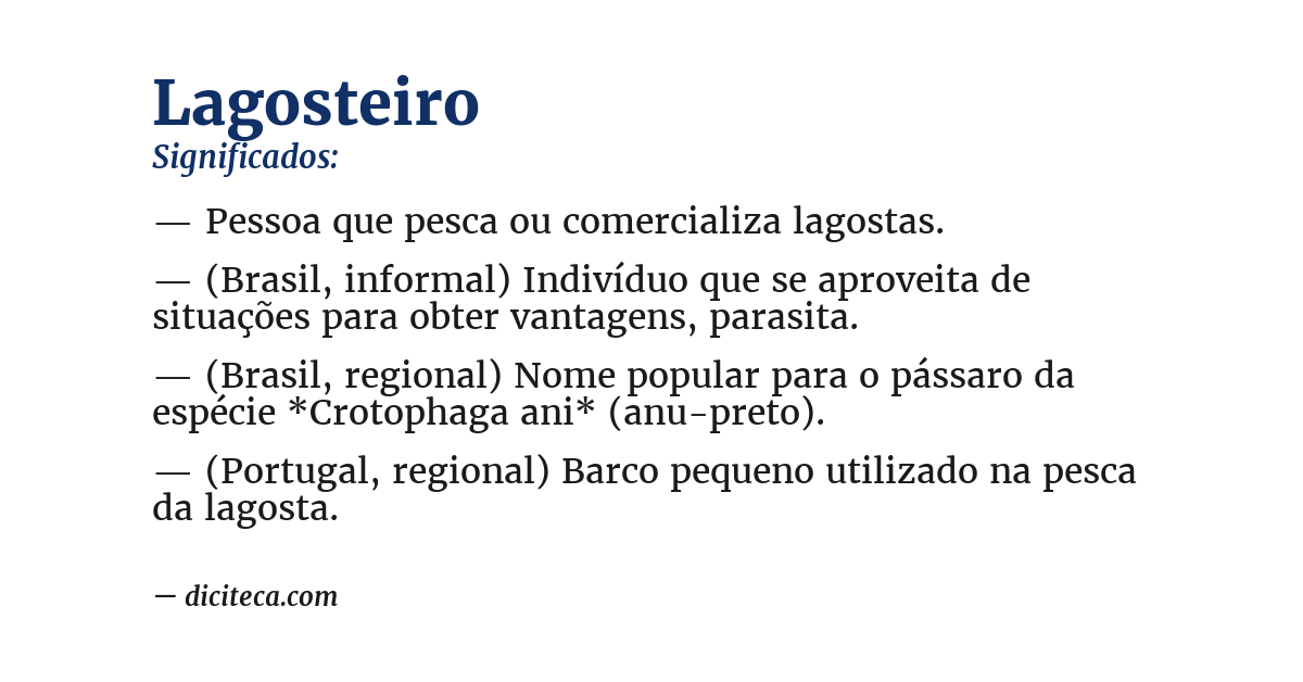 Significado de lagosteiro