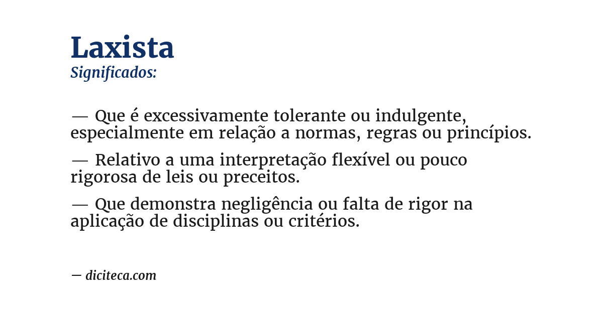 Significado de laxista