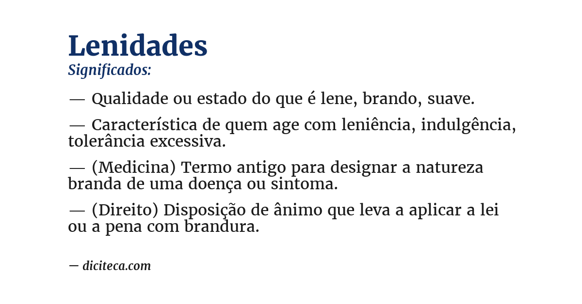 Significado de lenidades