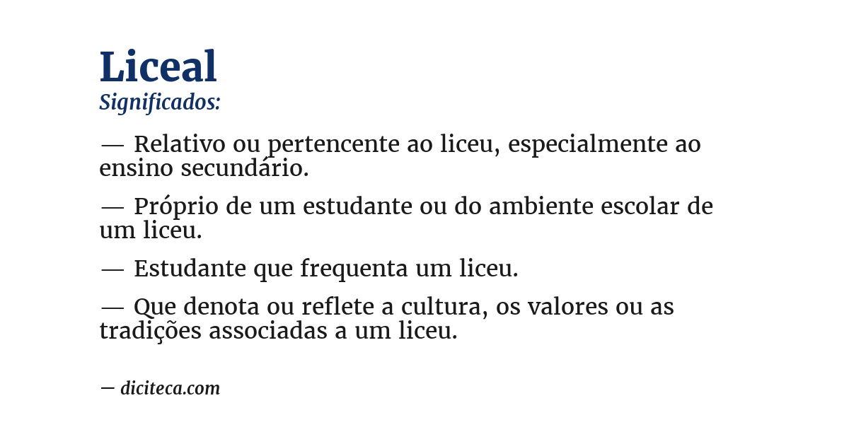 Significado de liceal