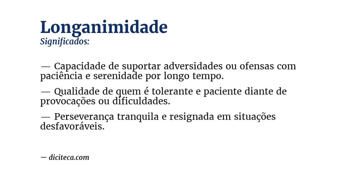 Significado de longanimidade