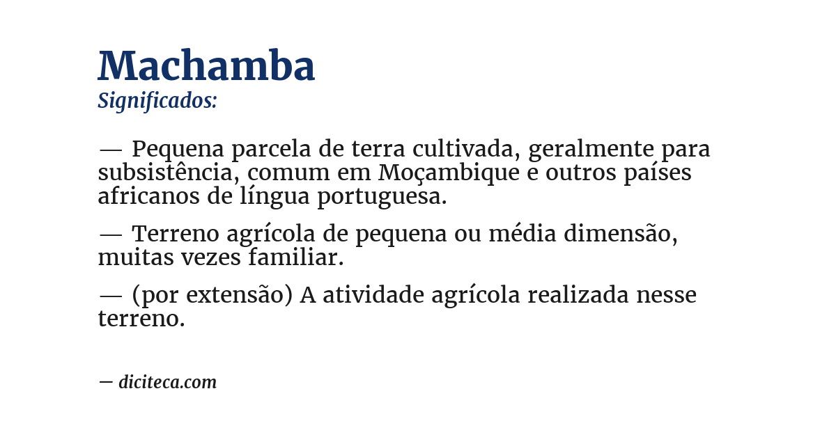 Significado de machamba