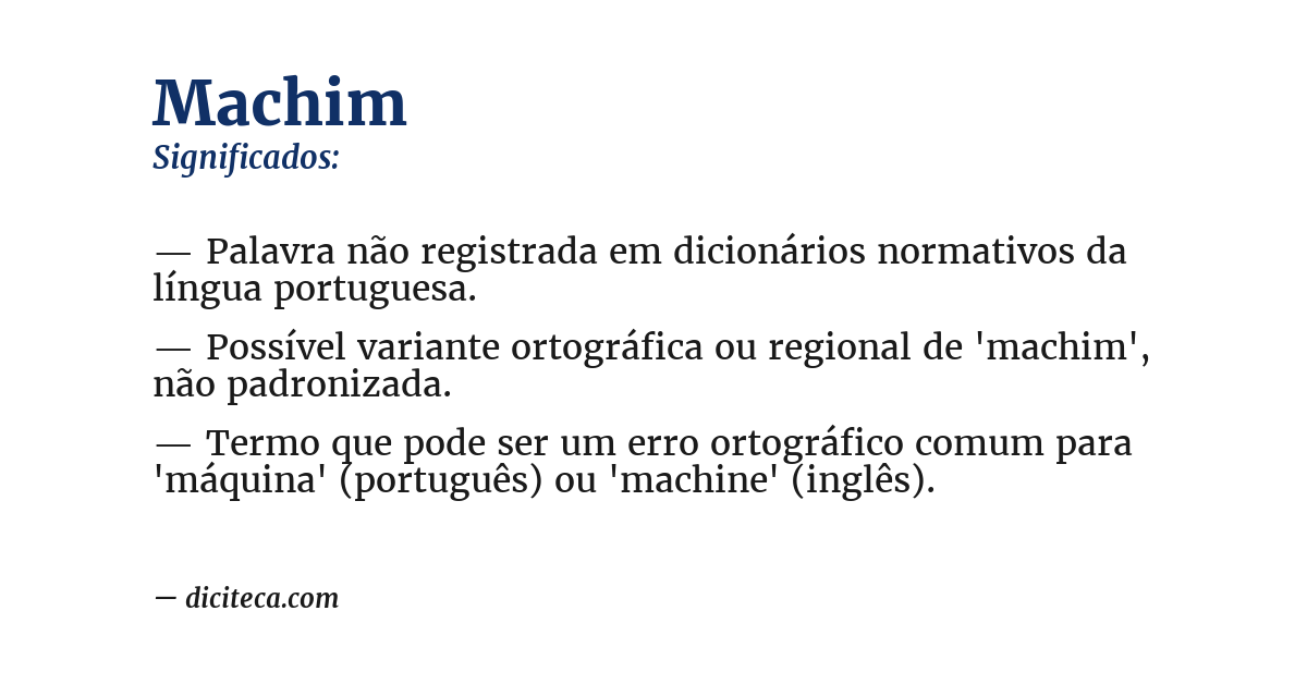 Significado de machim