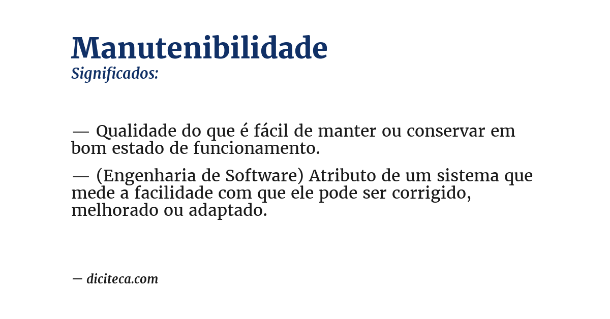 Significado de manutenibilidade