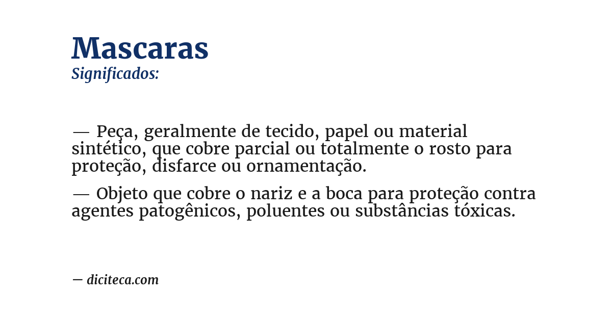 Significado de mascaras