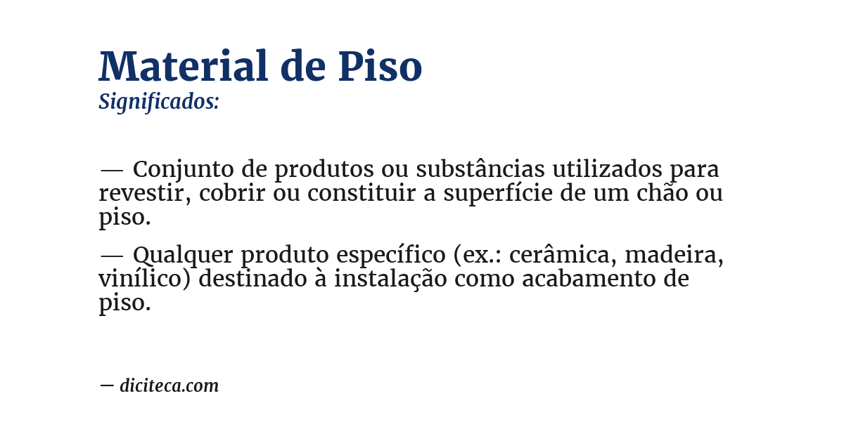 Significado de material de piso