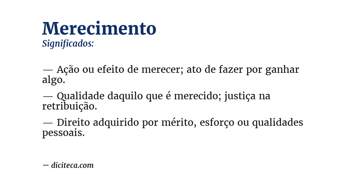 Significado de merecimento