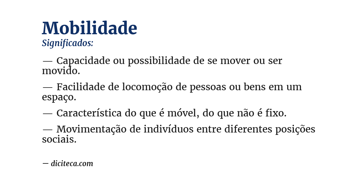 Significado de mobilidade
