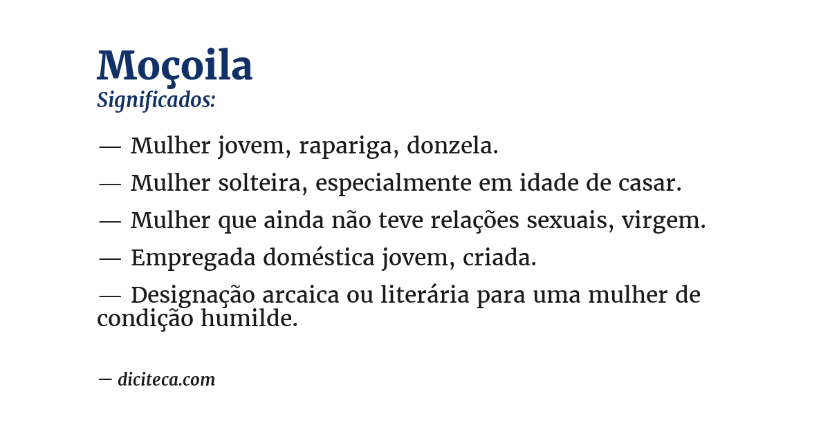Significado de moçoila