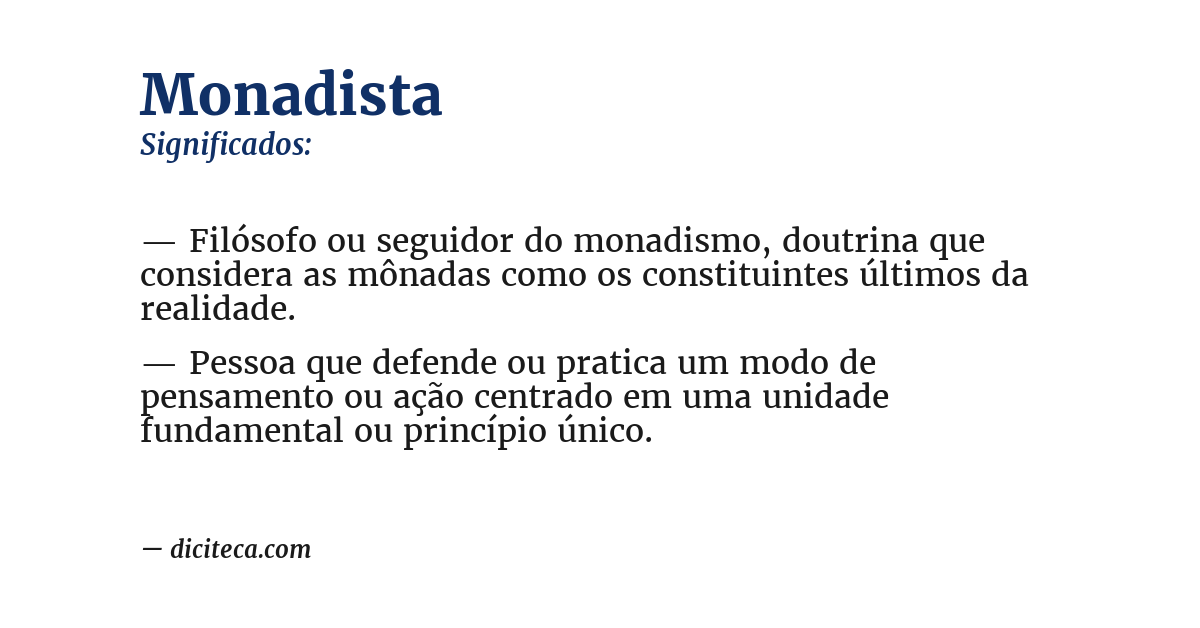 Significado de monadista