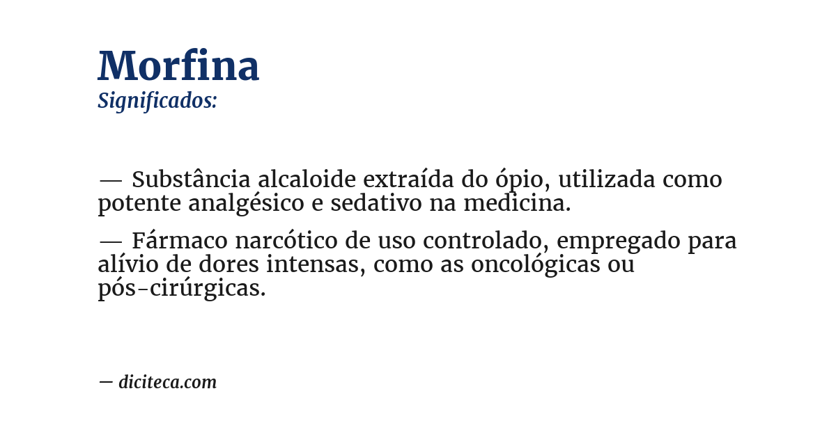 Significado de morfina