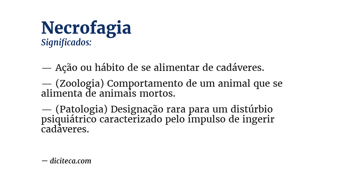 Significado de necrofagia