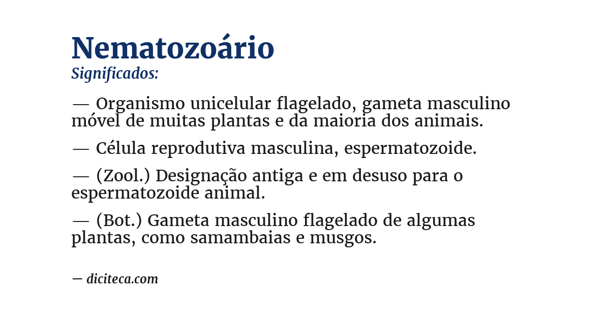 Significado de nematozoário