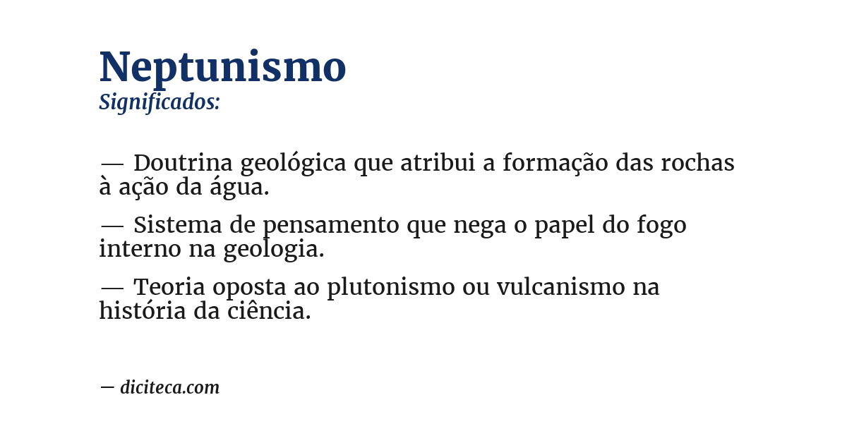 Significado de neptunismo